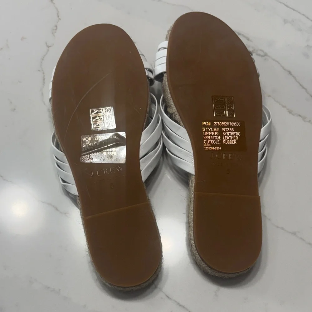 J. Crew White Cross-Strap Sandals